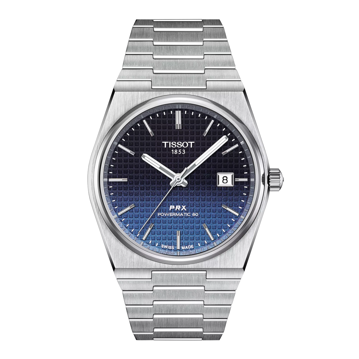 Front view of the watch Tissot PRX 40mm