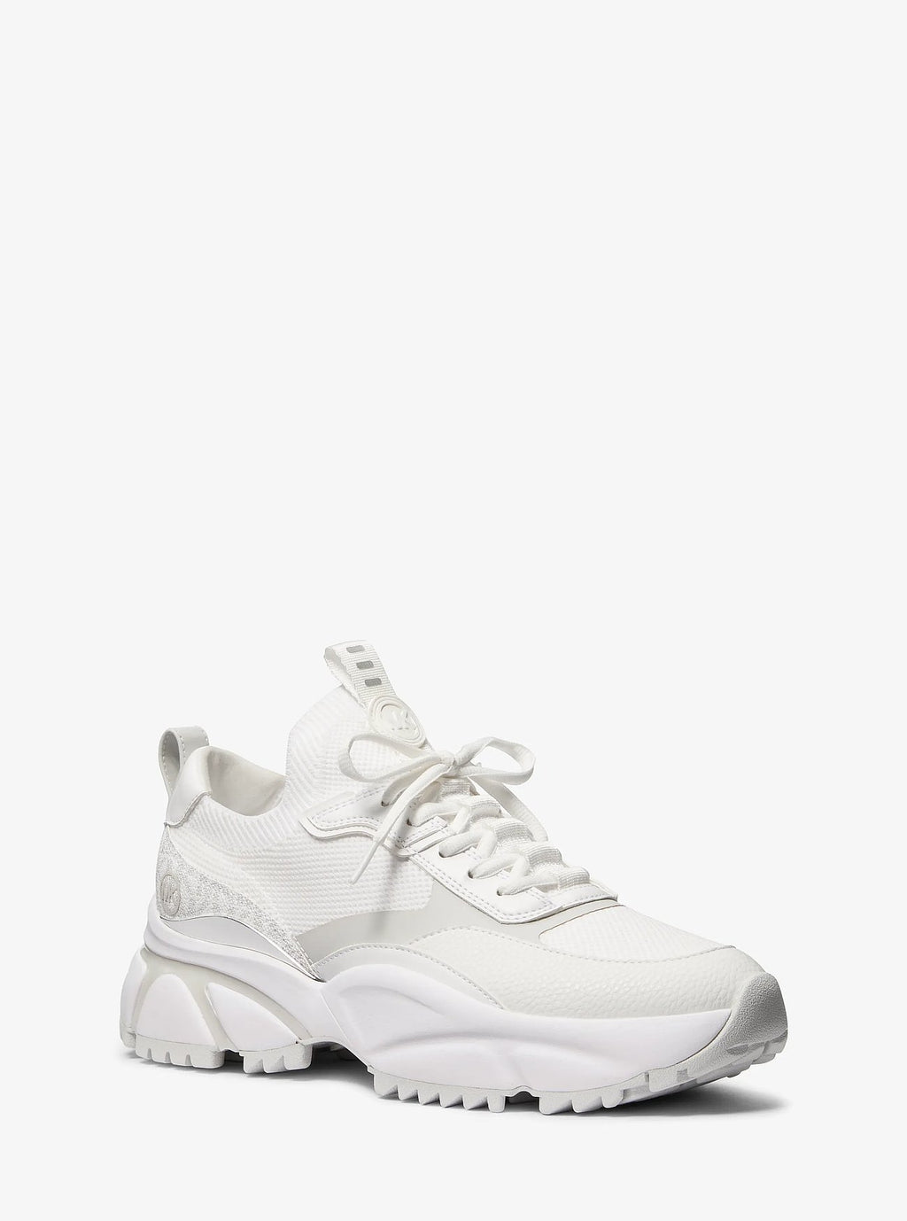 Michael Kors Darius Mixed-Media Trainer - Bright Wht
