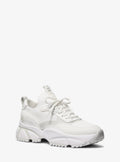 Michael Kors Darius Mixed-Media Trainer - Bright Wht