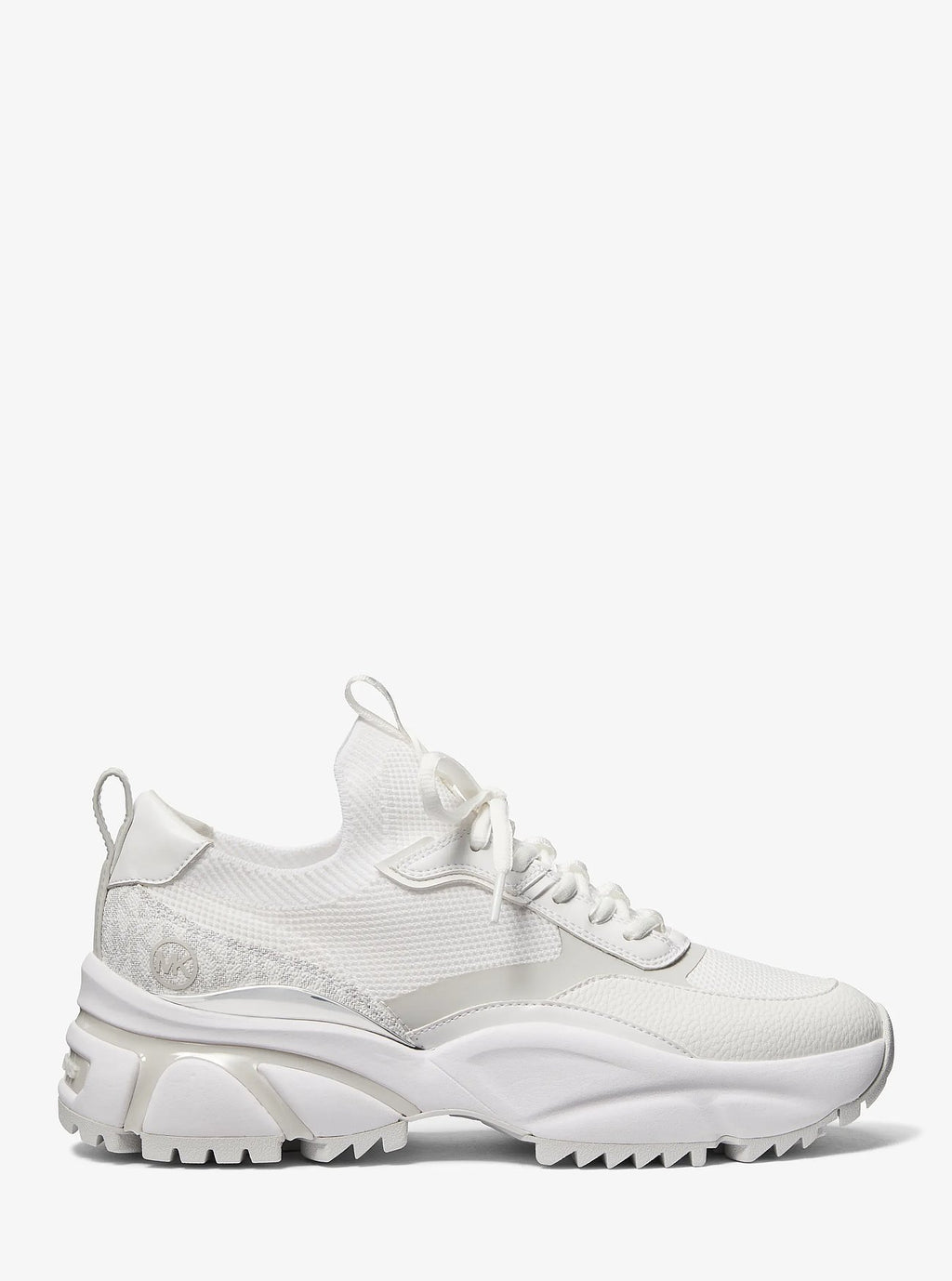 Michael Kors Darius Mixed-Media Trainer - Bright Wht - 2