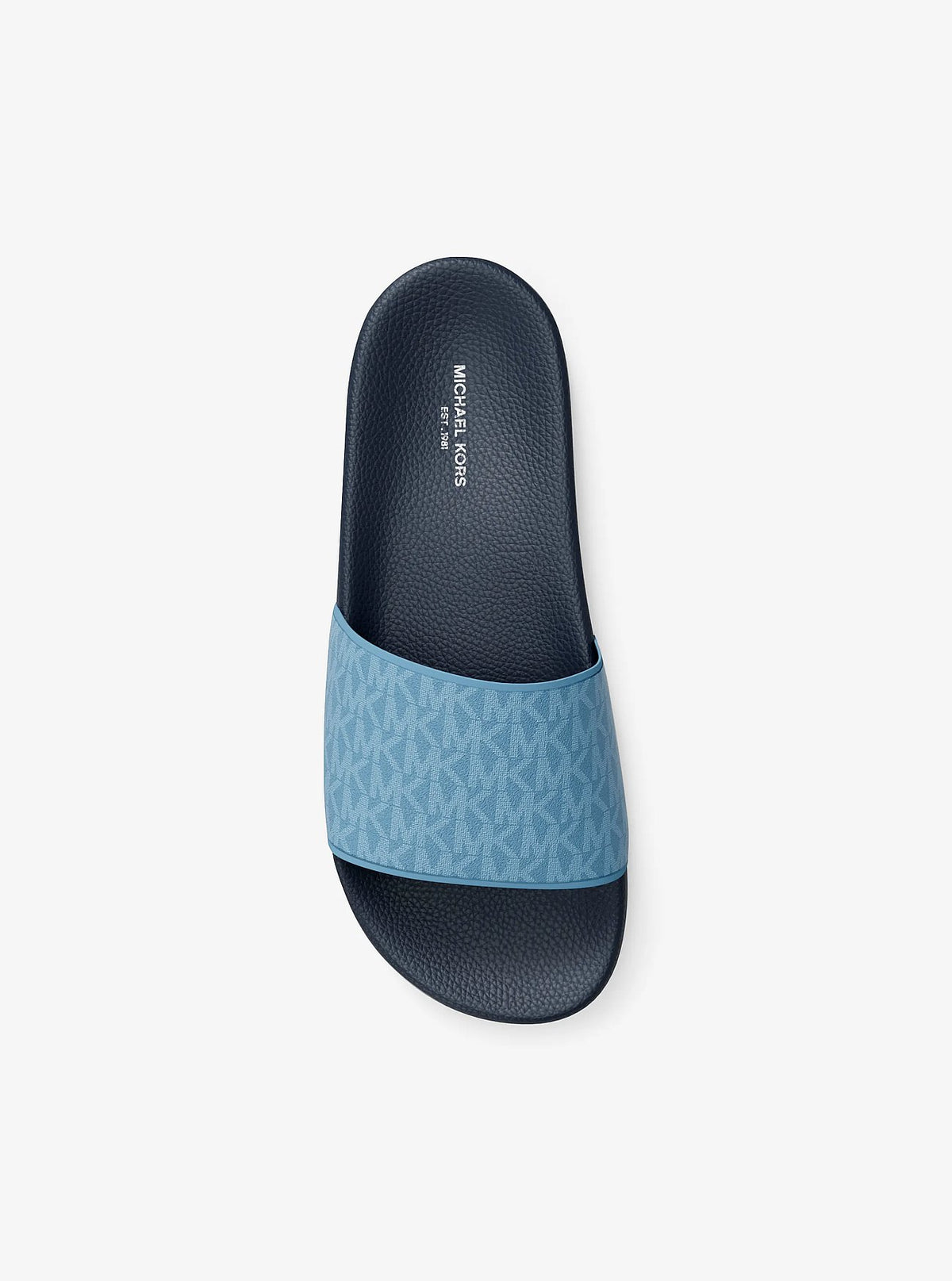 Michael Kors Dawson Signature Logo Slide Sandal - Light Sky - 5