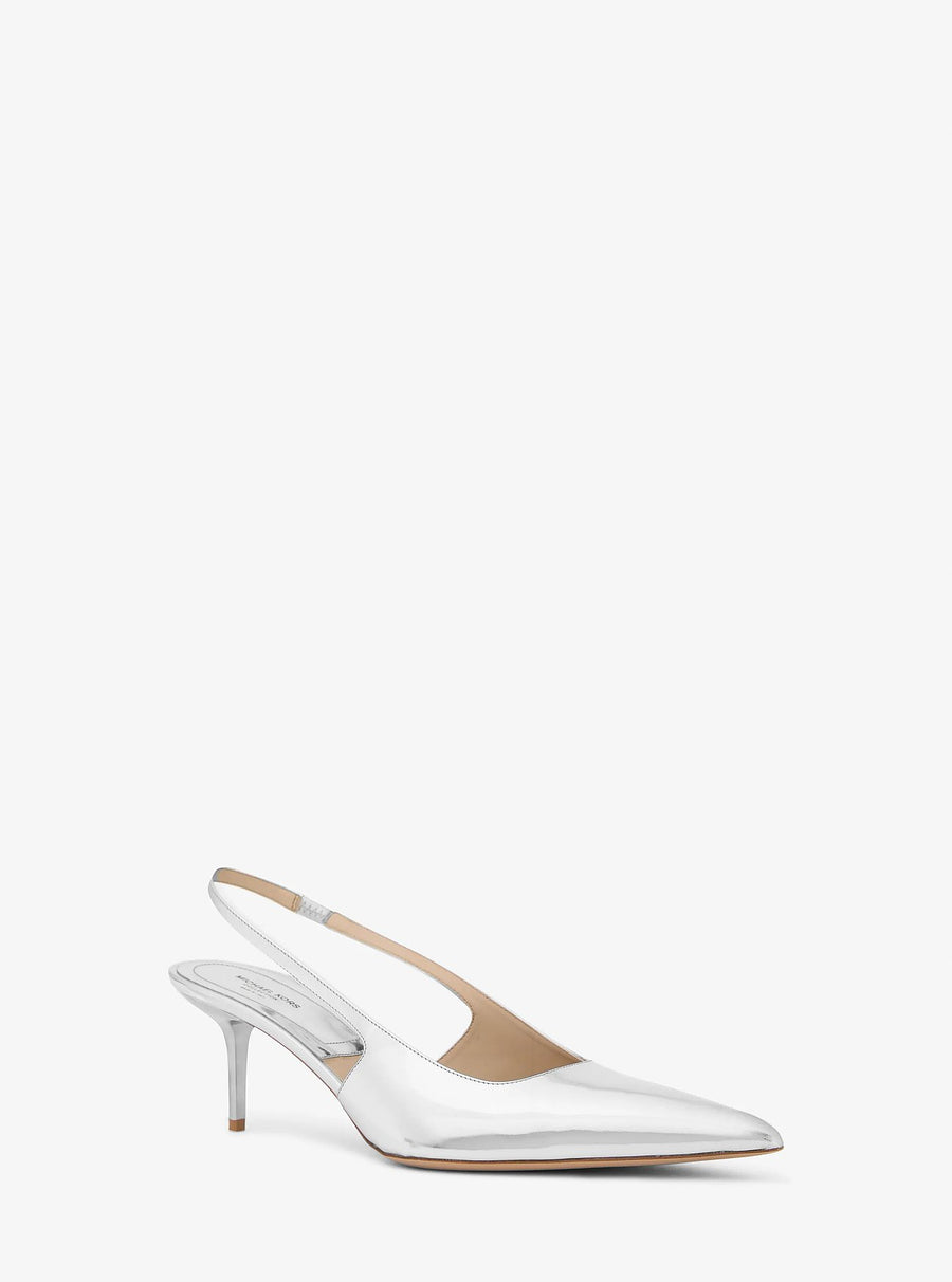 Michael Kors Emma Metallic Leather Slingback Pump