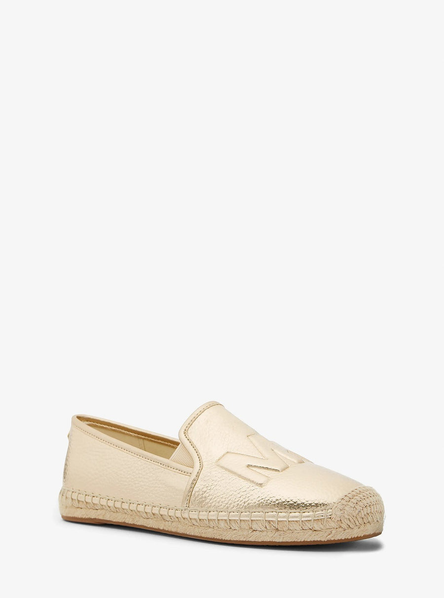 Michael Kors Hastings Metallic Logo Embossed Slip-On Espadrille