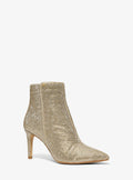 Michael Kors Dorothy Embellished Glitter Chain-Mesh Ankle Boot - Pale Gold