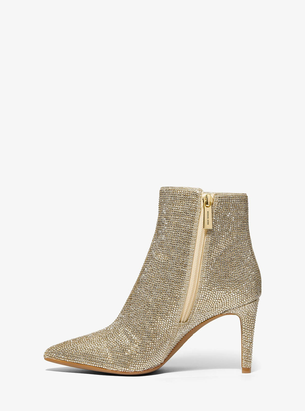 Michael Kors Dorothy Embellished Glitter Chain-Mesh Ankle Boot - Pale Gold - 3