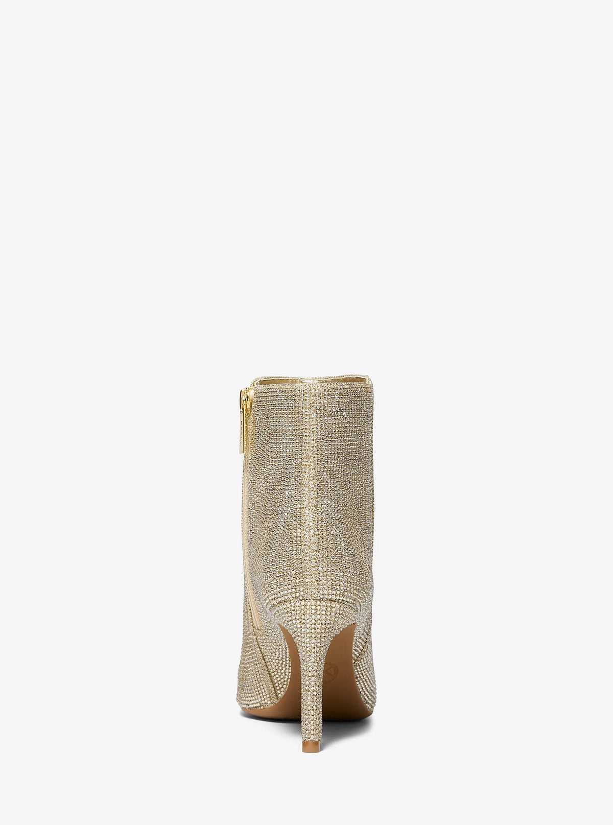 Michael Kors Dorothy Embellished Glitter Chain-Mesh Ankle Boot - Pale Gold - 4