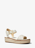 Michael Kors Richie Signature Logo Platform Espadrille Sandal - Vanilla