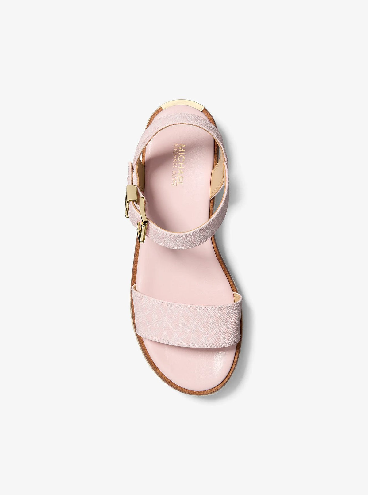 Michael Kors Richie Signature Logo Platform Espadrille Sandal - Powder Blush - 4