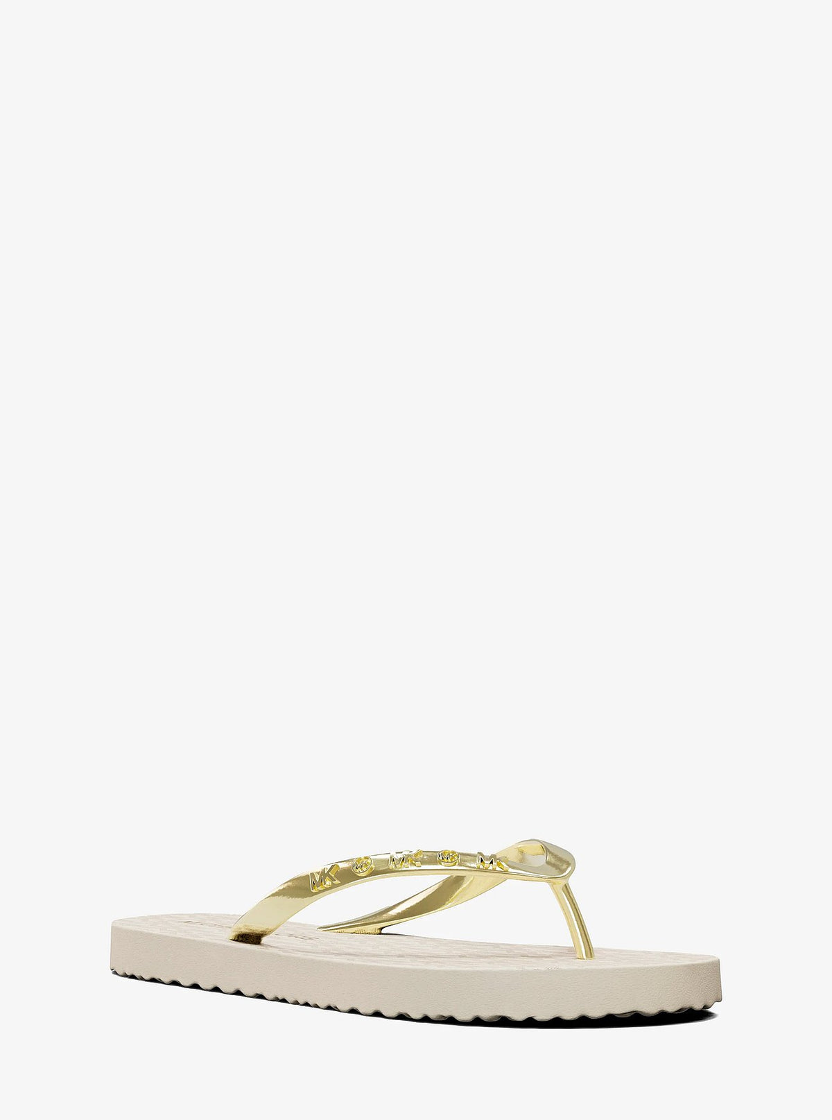 Michael Kors Signature Logo Flip Flops - Vanilla