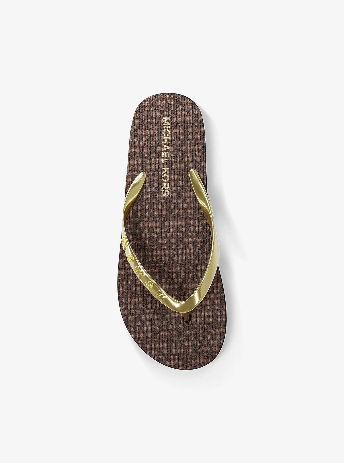 Michael Kors Signature Logo Flip Flops - Brown - 5