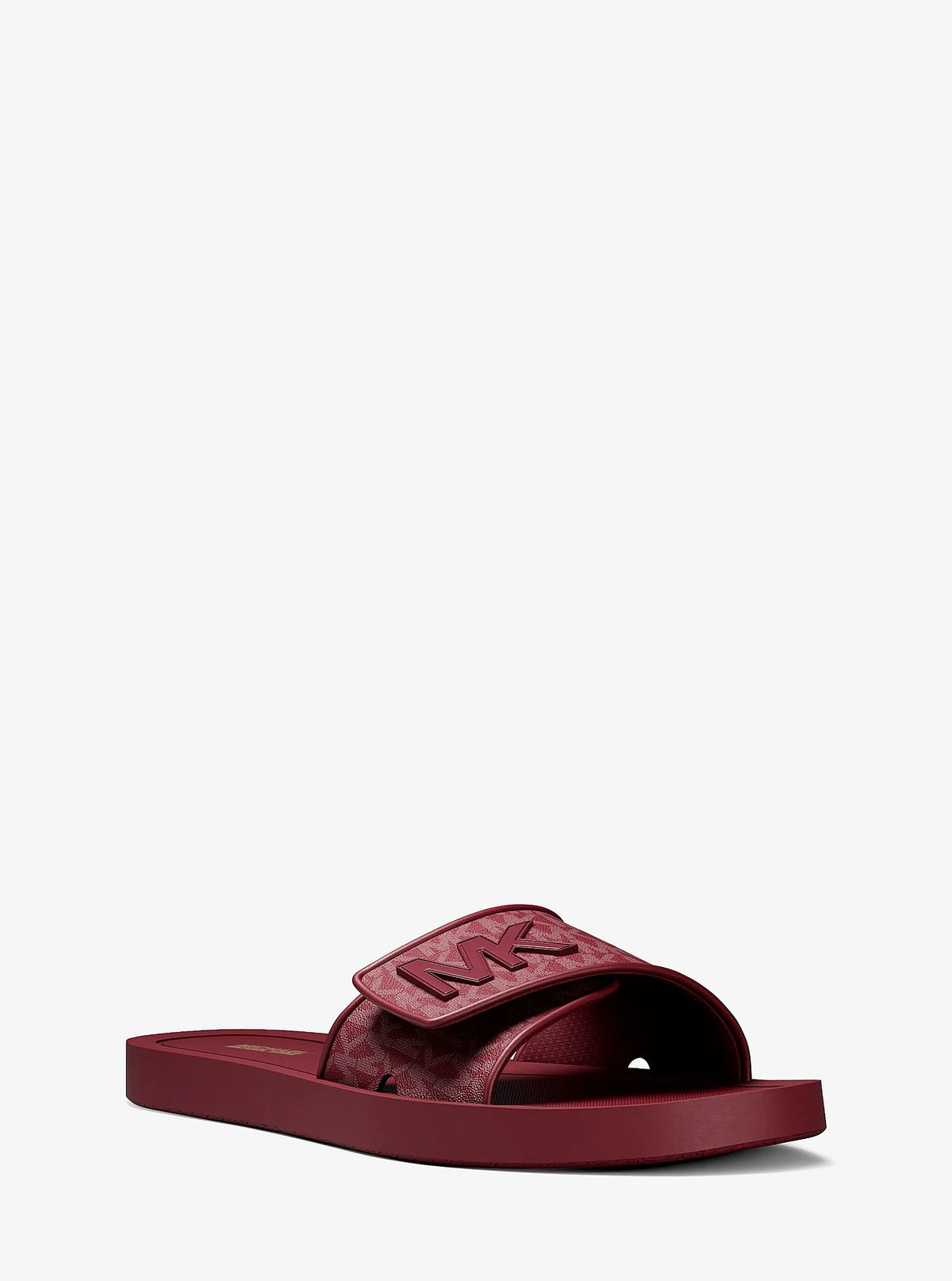 Michael Kors Palmer Signature Logo Slide Sandal - Maroon