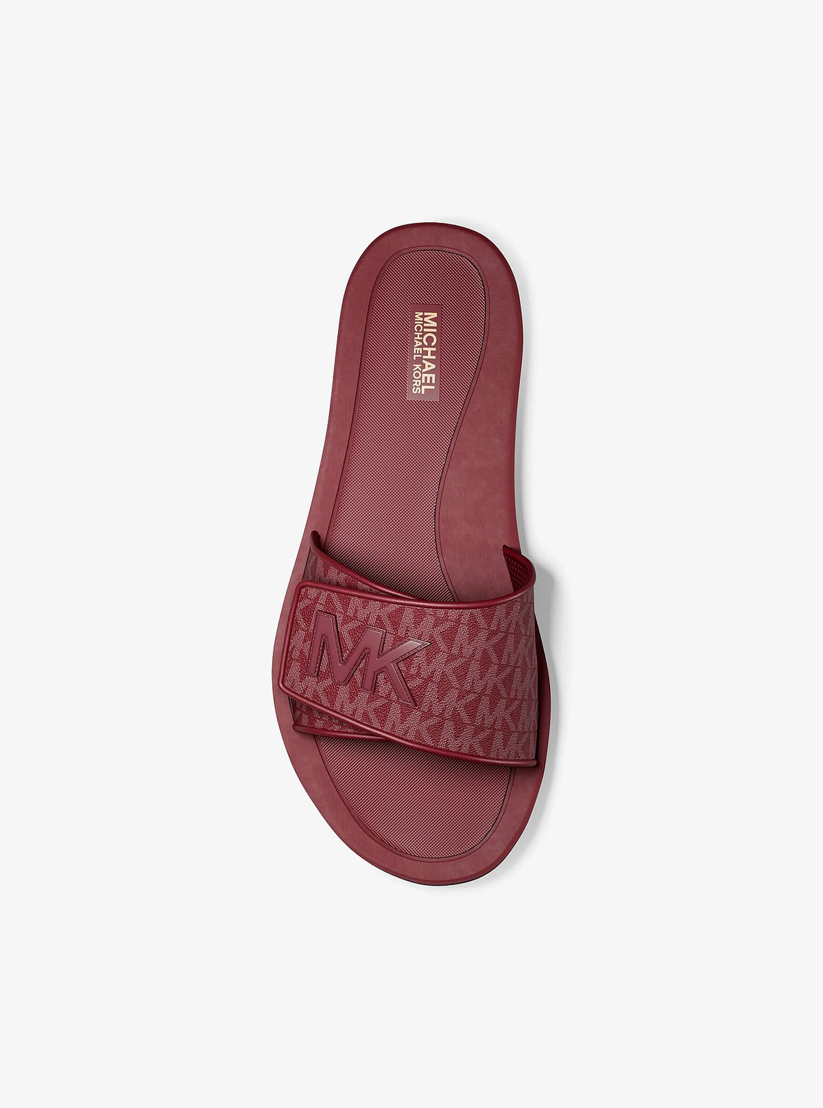 Michael Kors Palmer Signature Logo Slide Sandal - Maroon - 5