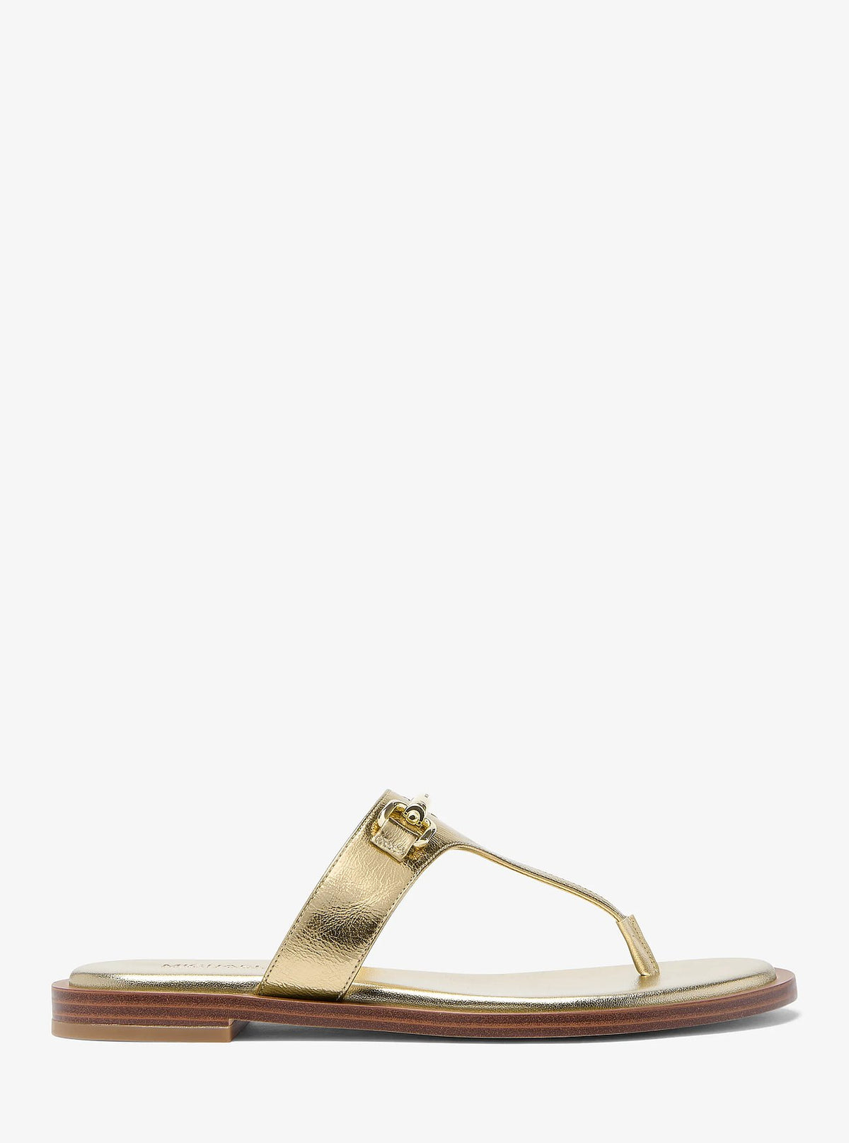 Michael Kors Carson Crackled Metallic Leather Sandal - Pale Gold - 2