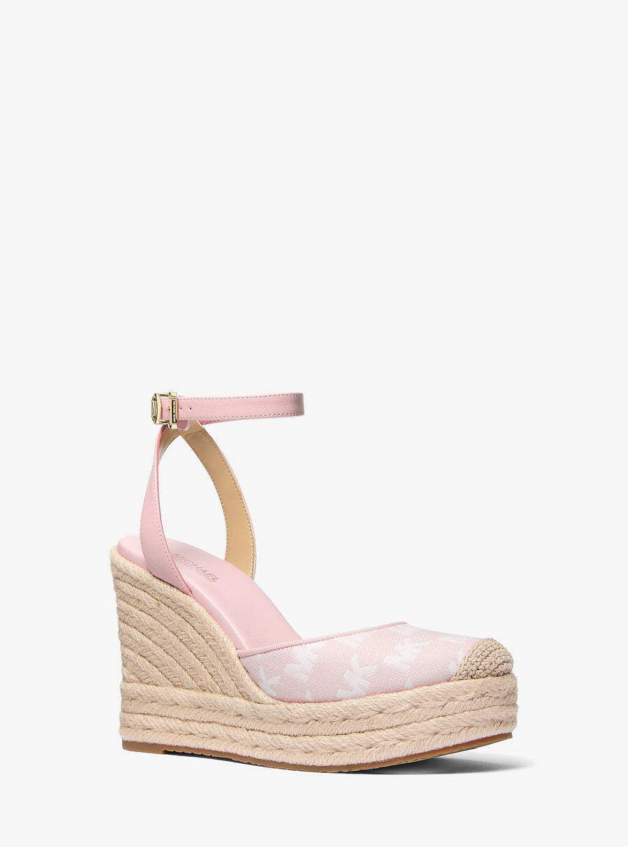 Michael Kors Larissa Logo Jacquard Espadrille Wedge