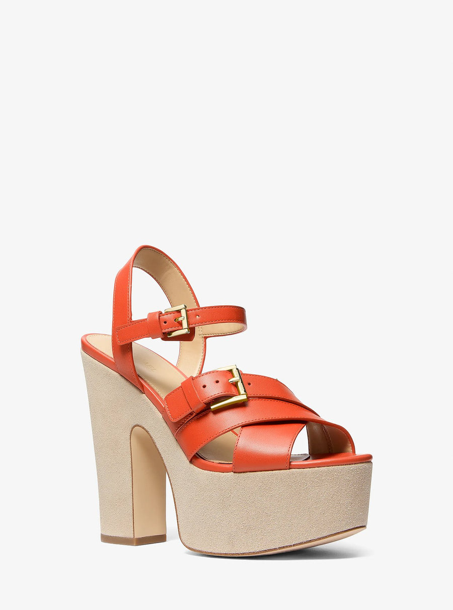 Michael Kors Selah Leather Platform Sandal