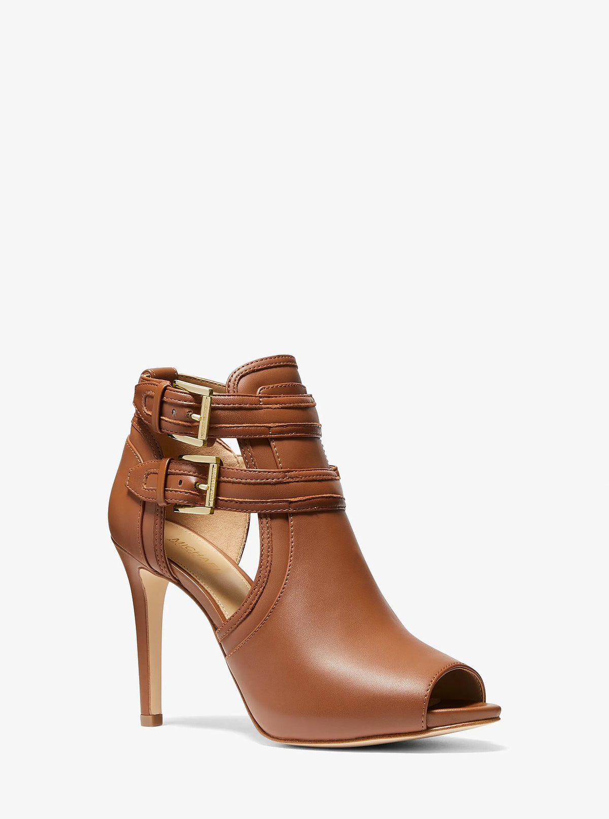Michael Kors Blaze Open-Toe Ankle Boot - Luggage