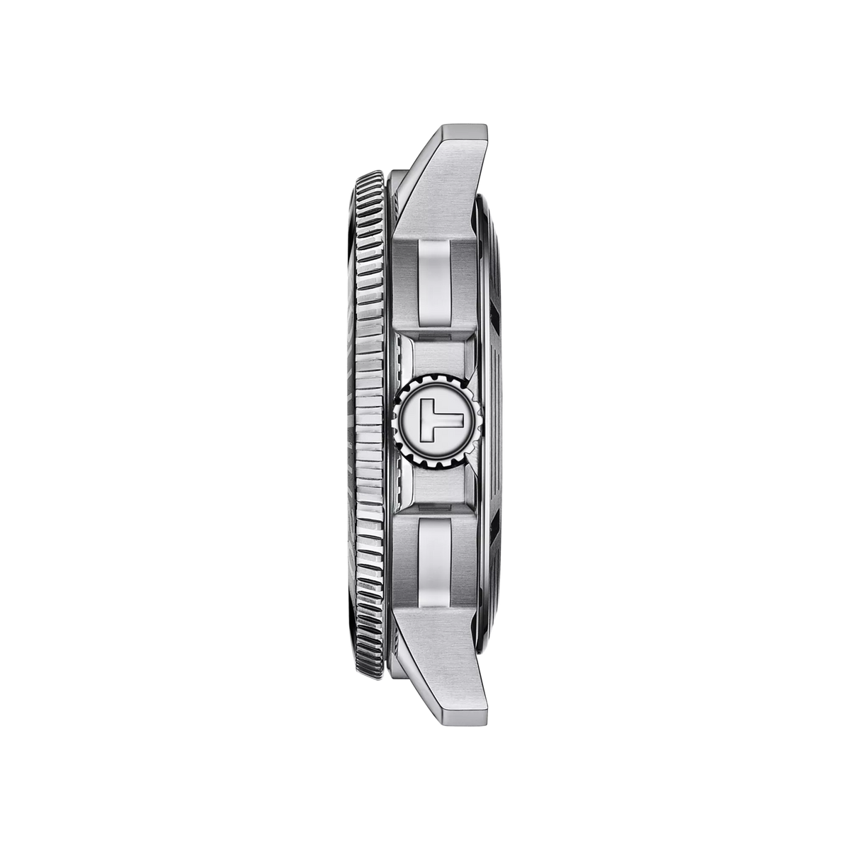 Profile view of the watch case Tissot Seastar 1000 Powermatic 80