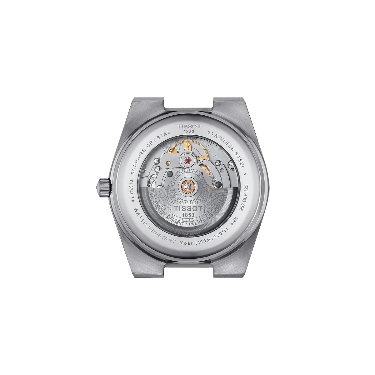 Back view of the watch case Tissot PRX 40mm