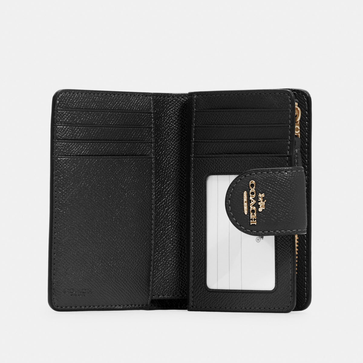Coach Medium Corner Zip Wallet - Gold/Black (Women's)