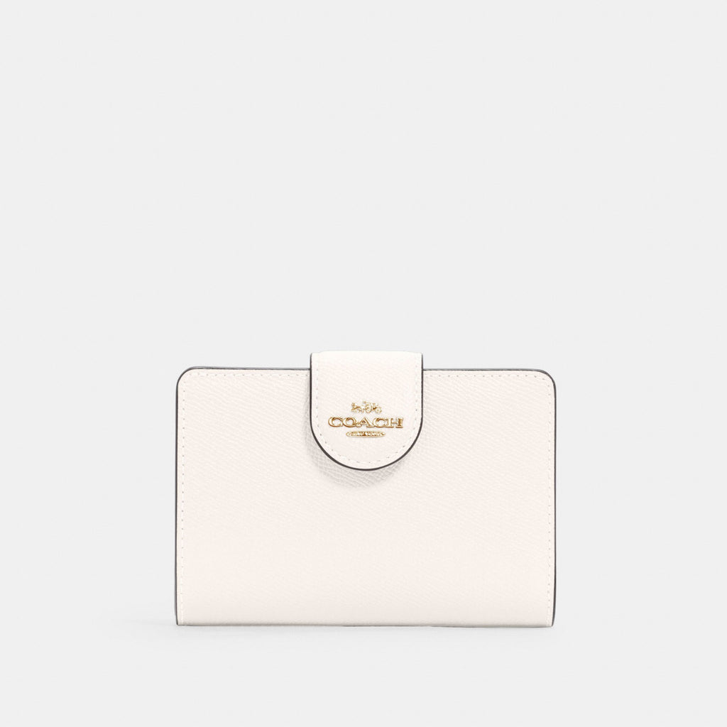 Coach Medium Corner Zip Wallet - Gold/Chalk (Women's)