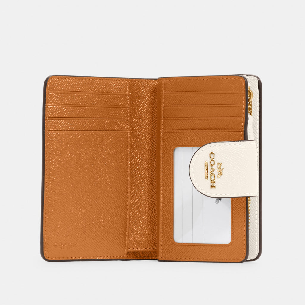 Coach Medium Corner Zip Wallet - Gold/Chalk (Women's)