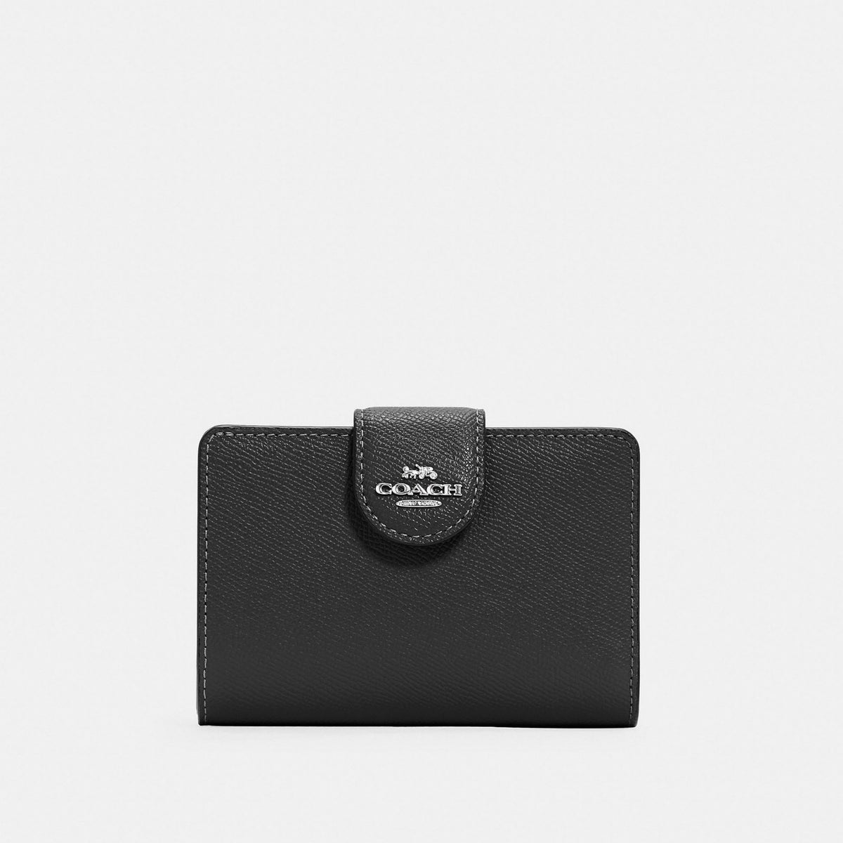 Coach Medium Corner Zip Wallet - Silver/Black (Women's)