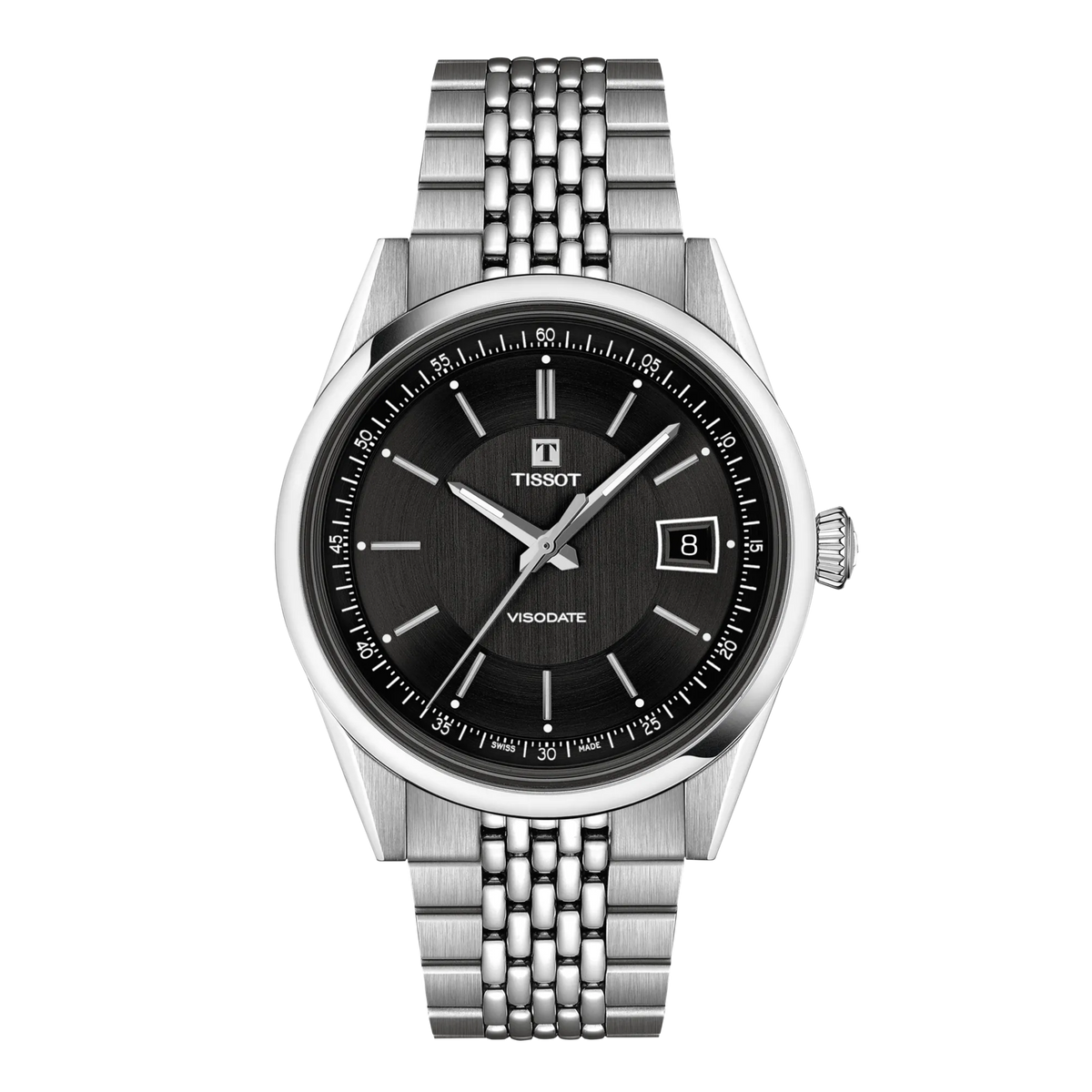Front view of the watch Tissot Visodate 39mm