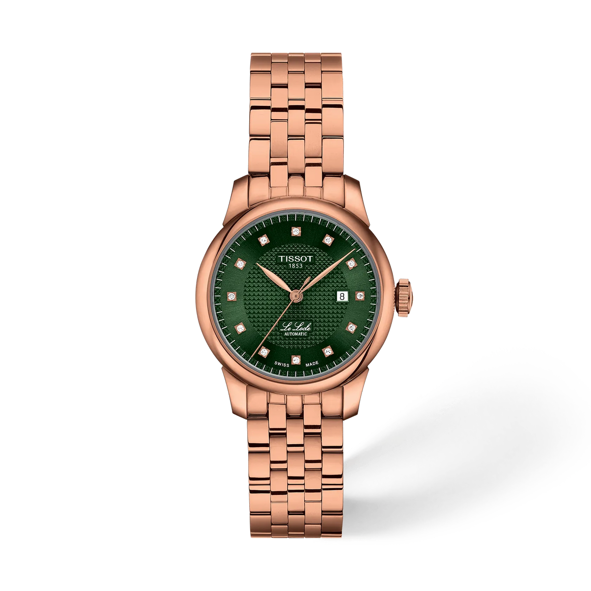 Front view of the watch Tissot Le Locle 29mm with shadow