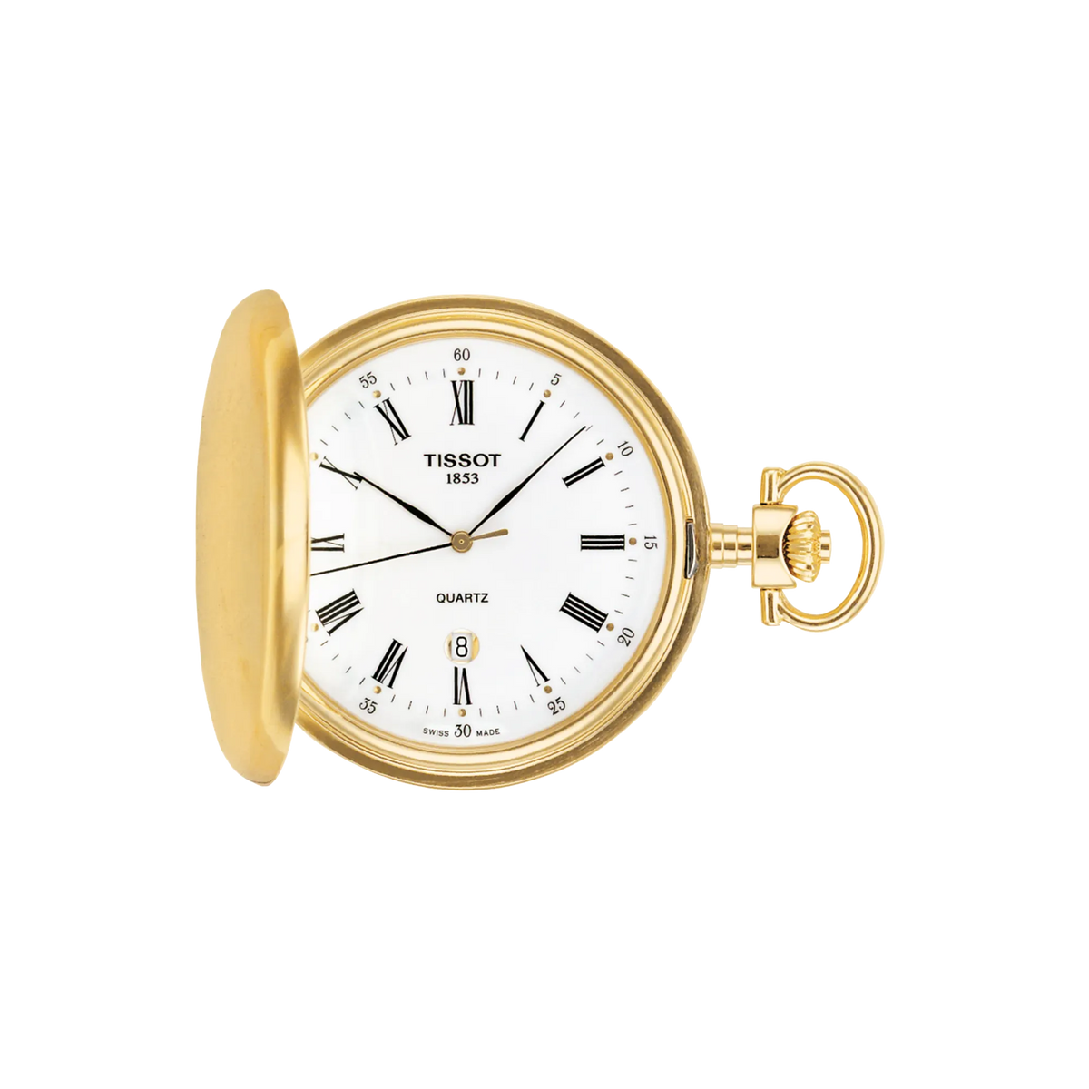 Front view of the watch Tissot Savonnette 48.5mm