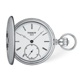 Front view of the watch Tissot Savonnette 48.5mm with shadow