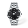 Front view of the watch Tissot Classic Dream 42mm with shadow