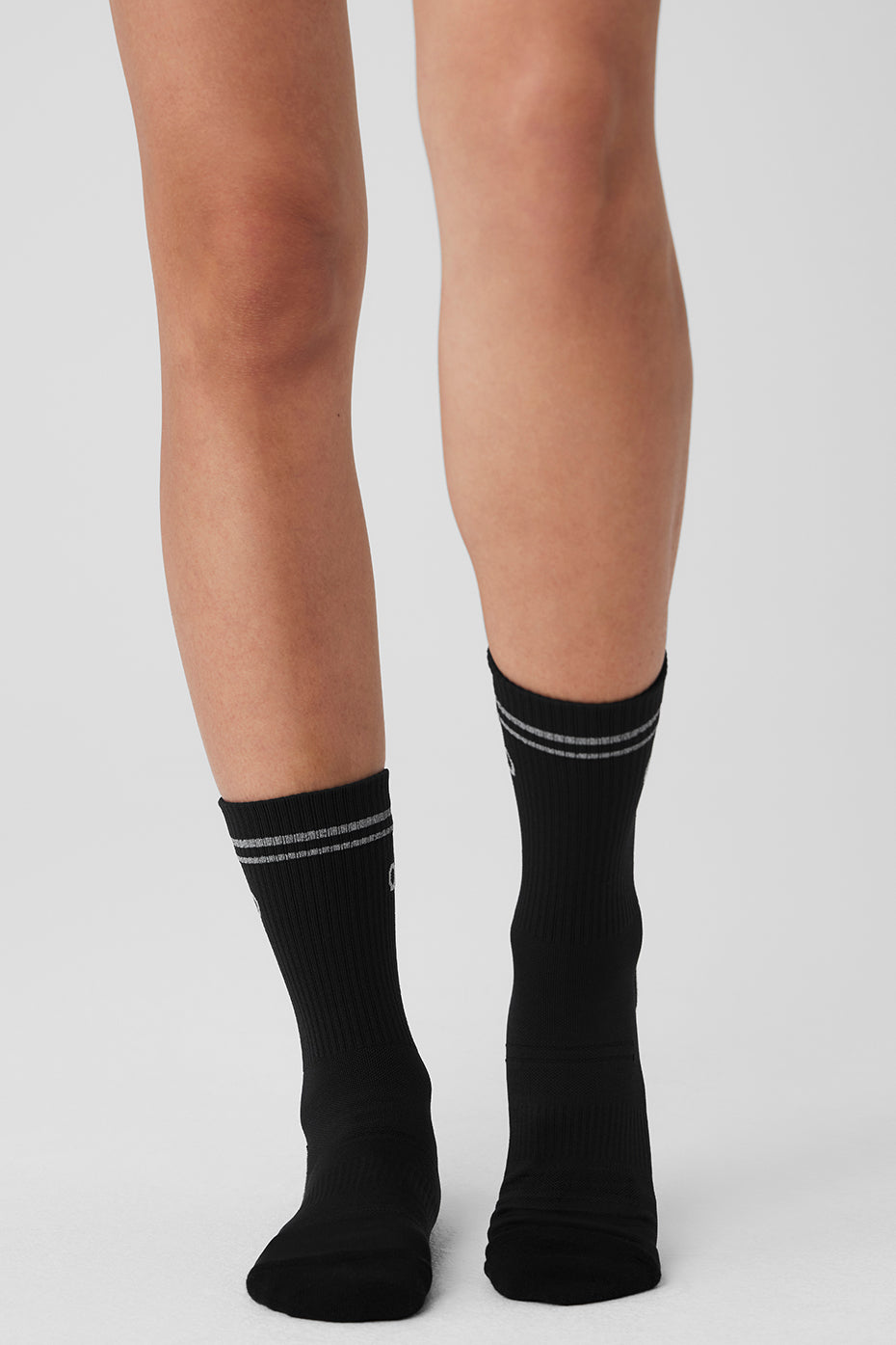 ALO Yoga Unisex Half-Crew Performance Sock - Black - 3