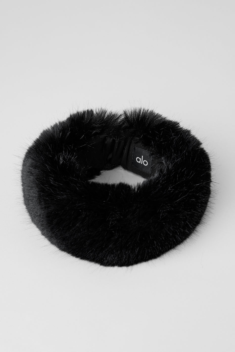 ALO Yoga Opulent Faux Fur Wintersun Headband - Black - 2
