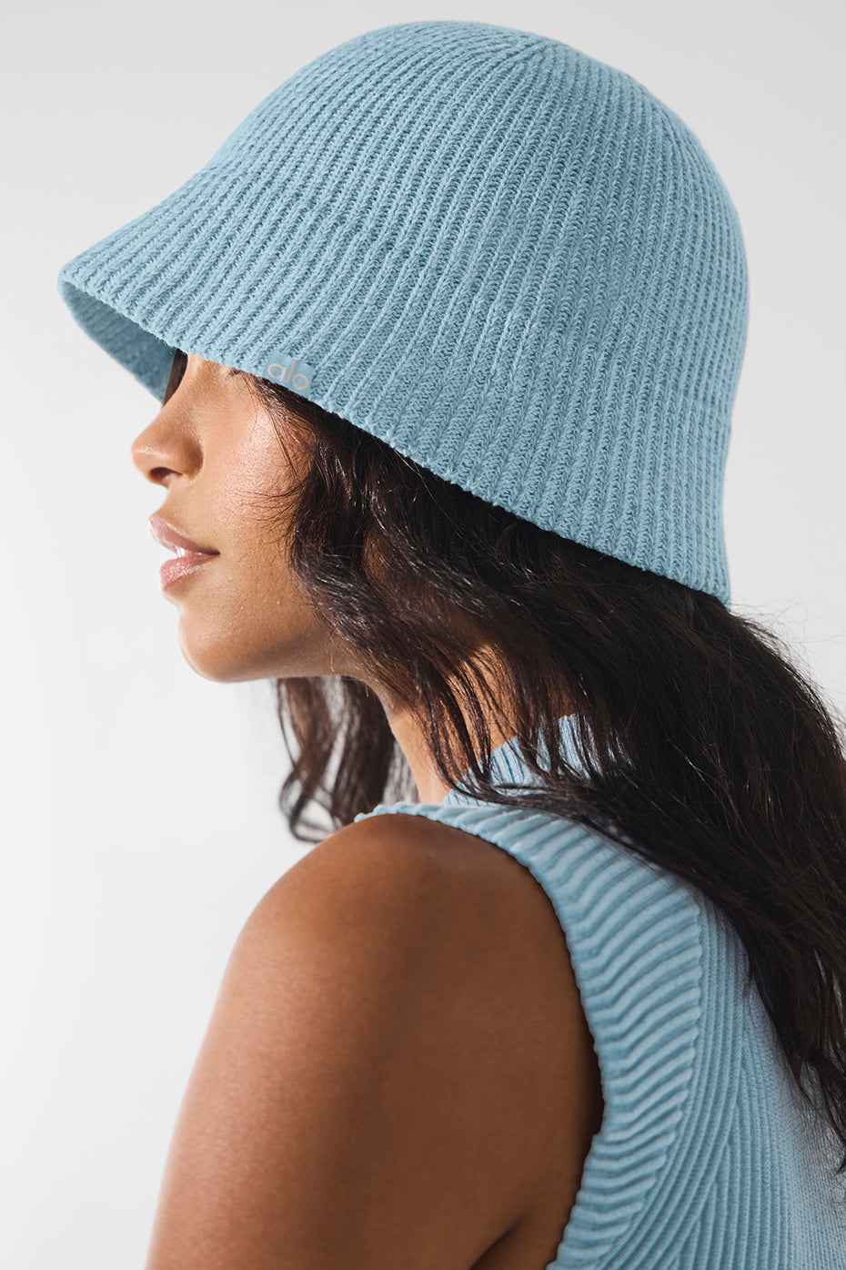 ALO Yoga Denim Knit Cloche - Celestial Blue/Dark Celestial Blue - 2