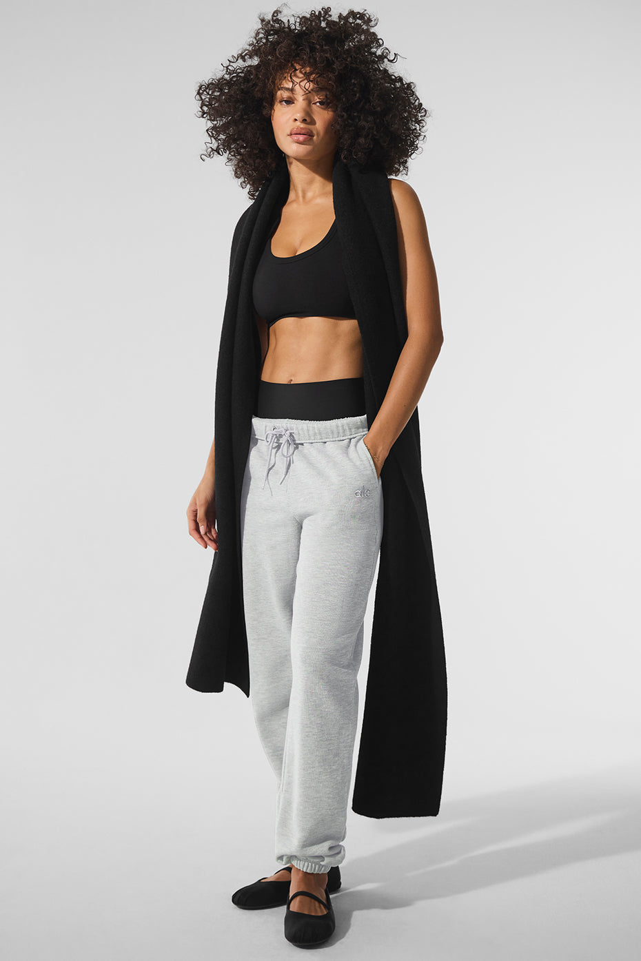 ALO Yoga Merino Wool Oversized Scarf - Black