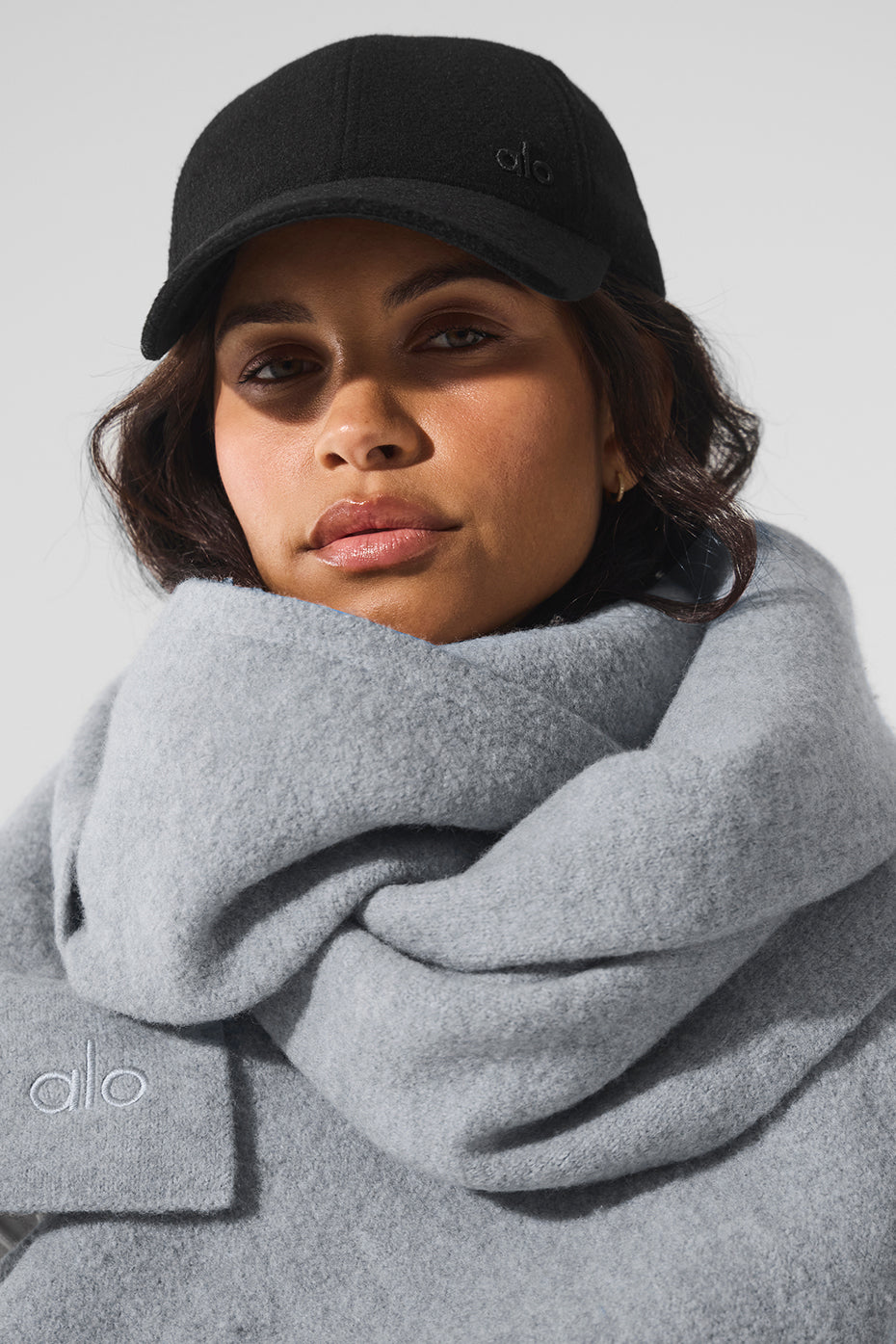 ALO Yoga Merino Wool Oversized Scarf - Hazy Heather Grey