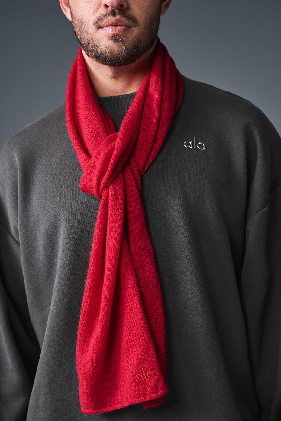 ALO Yoga Cashmere Light Frosted Scarf - Red Ribbon - 3