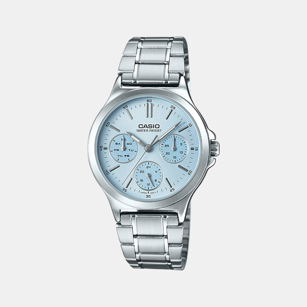 Casio Enticer Women Quartz Blue Dial Analog Stainless Steel Watch A1147 - 1