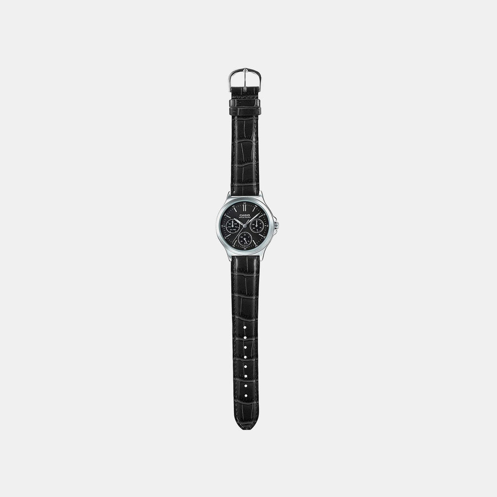 Casio Enticer Women Quartz Black Dial Multi-Function Leather Watch A1149 - 5