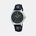 Casio Enticer Women Quartz Black Dial Multi-Function Leather Watch A1149 - 1