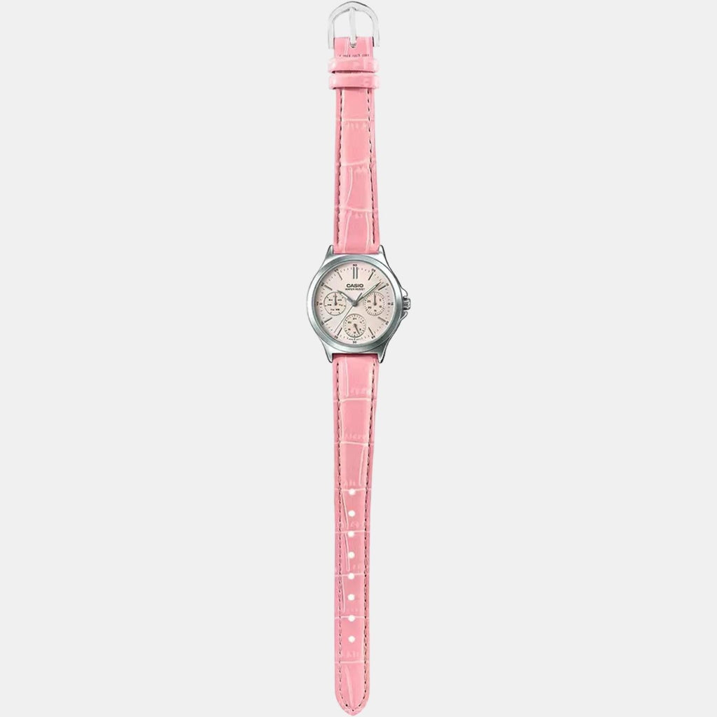 Casio Enticer Women Quartz Pink Dial Multi-Function Leather Watch A1150 - 5