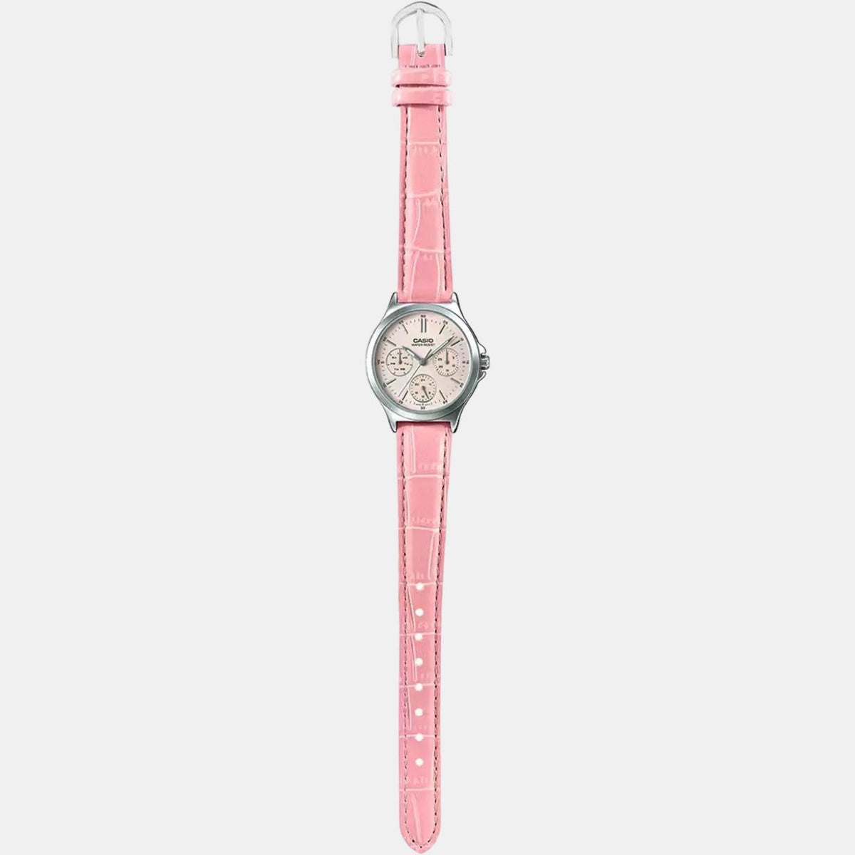 Casio Enticer Women Quartz Pink Dial Multi-Function Leather Watch A1150 - 5