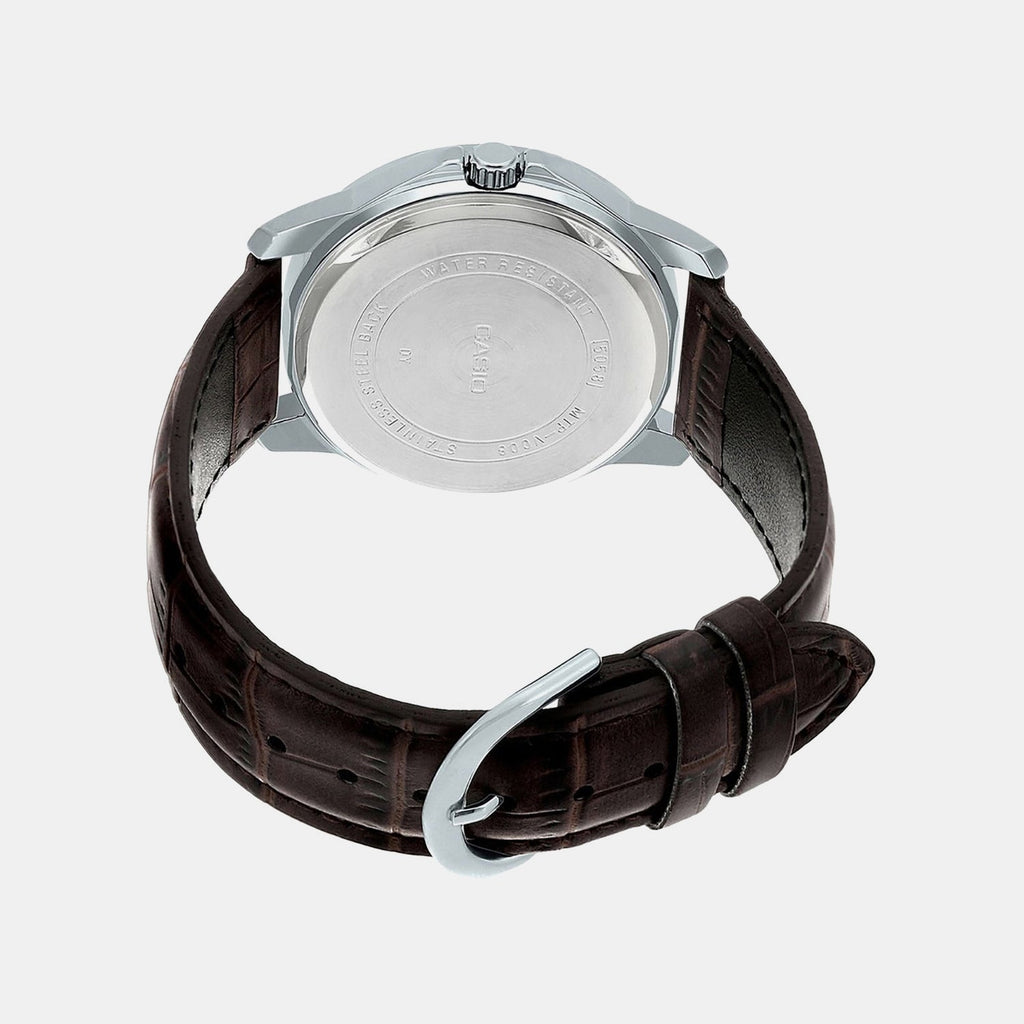 Casio Enticer Men Quartz White Dial Multi-Function Leather Watch A1177 - 4