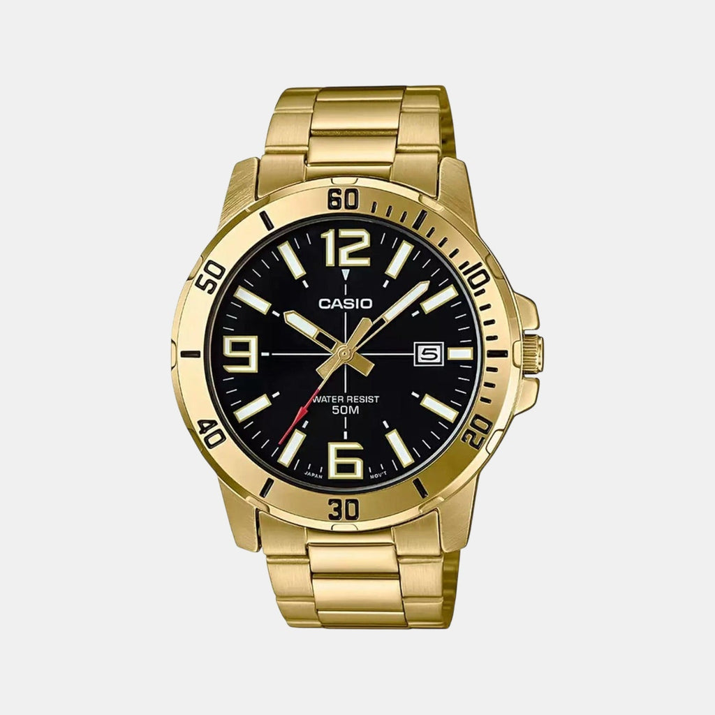 Casio Enticer Men Quartz Black Dial Analog Stainless Steel Watch A1367 - 1