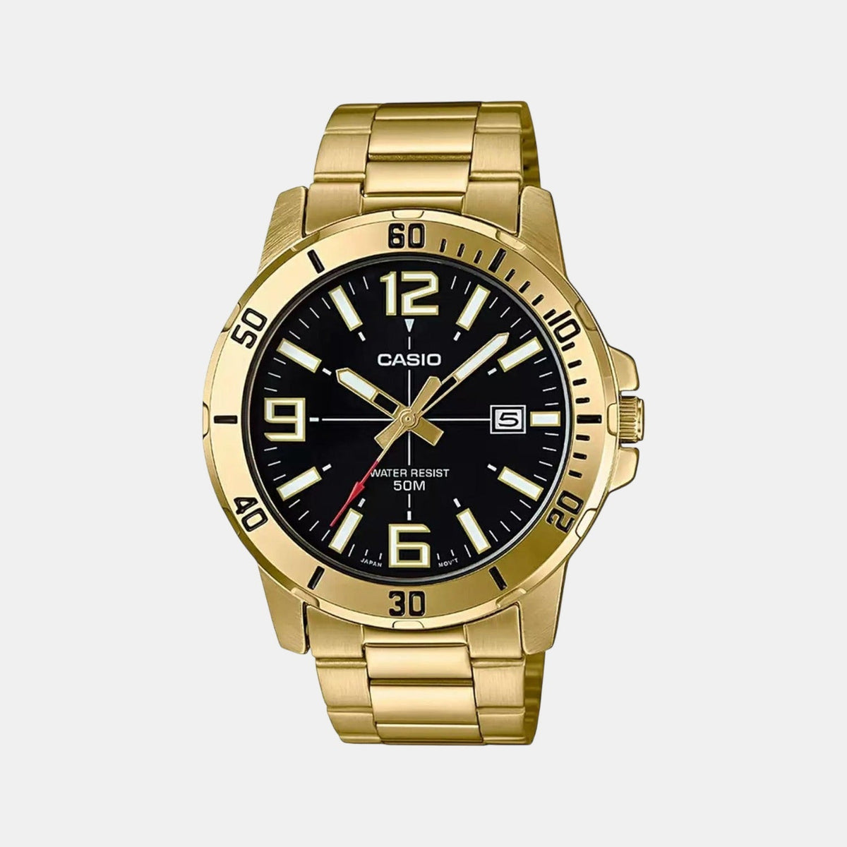 Casio Enticer Men Quartz Black Dial Analog Stainless Steel Watch A1367 - 1