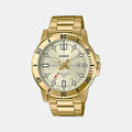 Casio Enticer Men Quartz Gold Dial Analog Stainless Steel Watch A1368 - 1