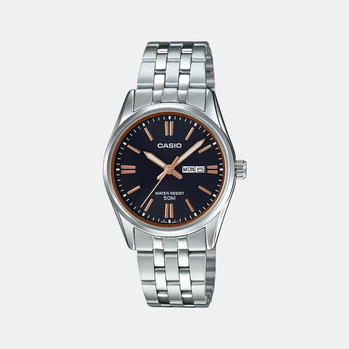 Casio Enticer Women Quartz Black Dial Analog Stainless Steel Watch A1504 - 1