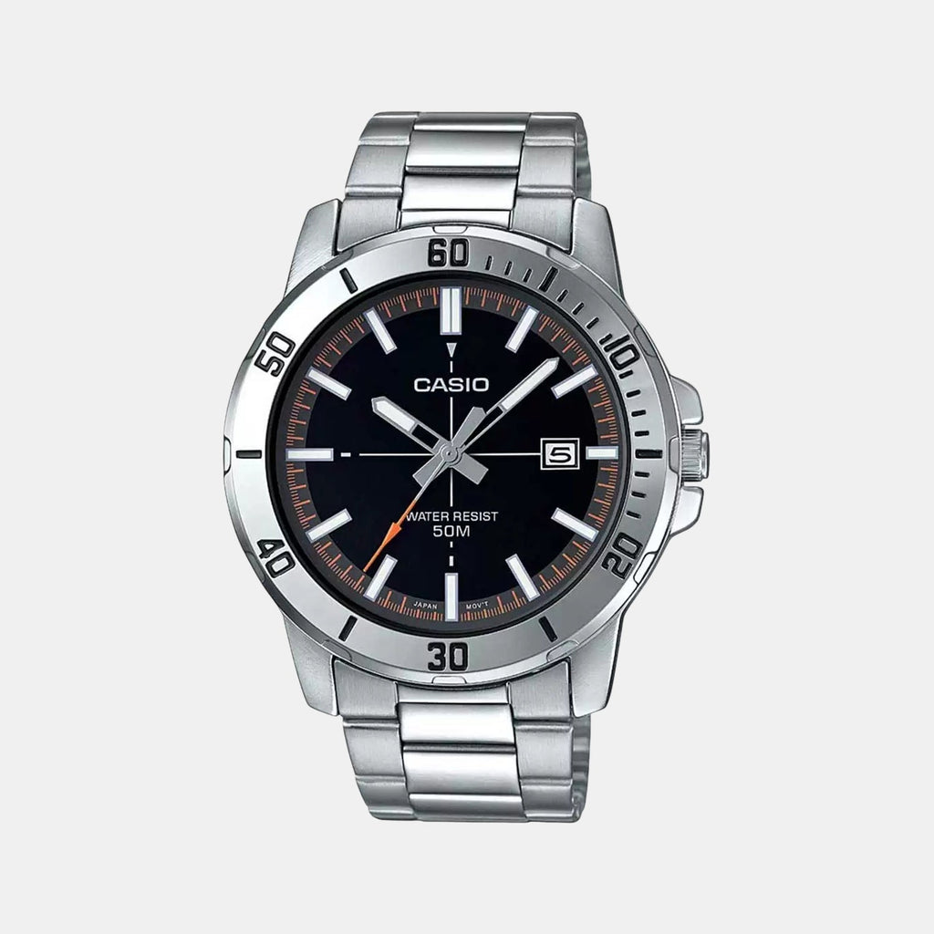 Casio Enticer Men Quartz Black Dial Analog Stainless Steel Watch A1734 - 1