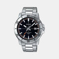 Casio Enticer Men Quartz Black Dial Analog Stainless Steel Watch A1734 - 1