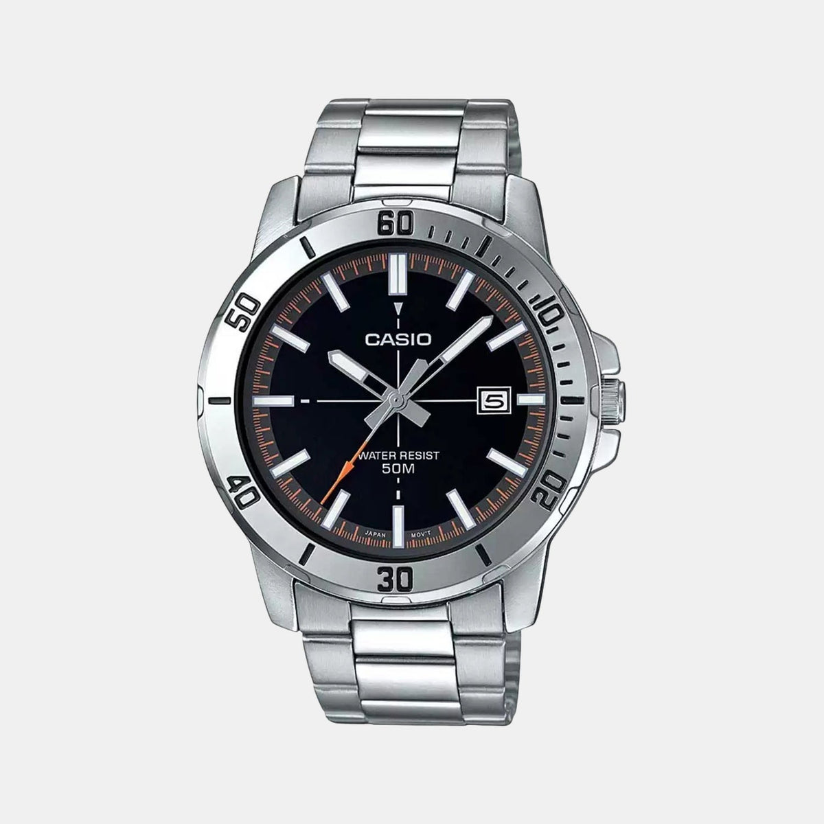 Casio Enticer Men Quartz Black Dial Analog Stainless Steel Watch A1734 - 1
